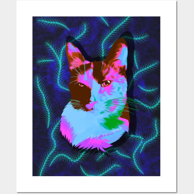 Cat in pop art Wall Art by Fadmel